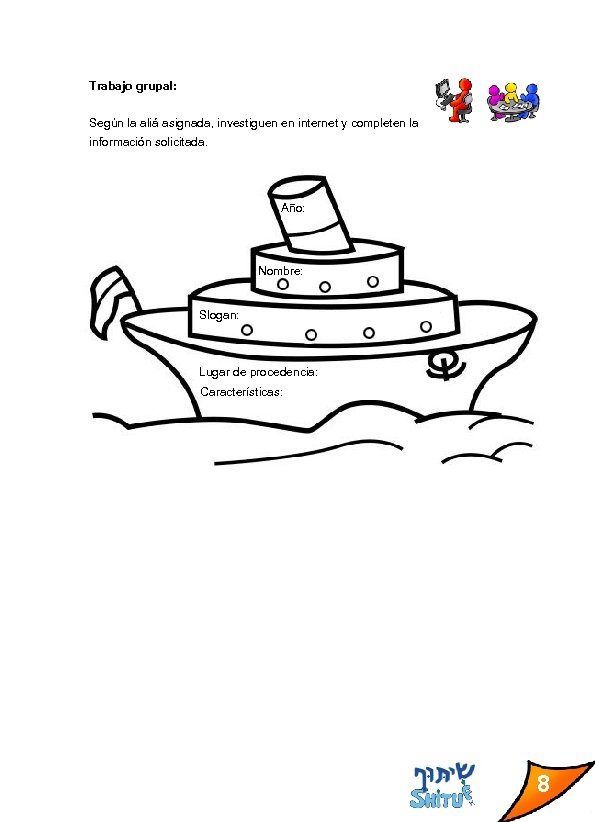 Trabajo grupal: Según la aliá asignada, investiguen en internet y completen la información solicitada.