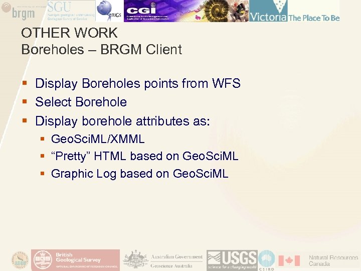 OTHER WORK Boreholes – BRGM Client § Display Boreholes points from WFS § Select