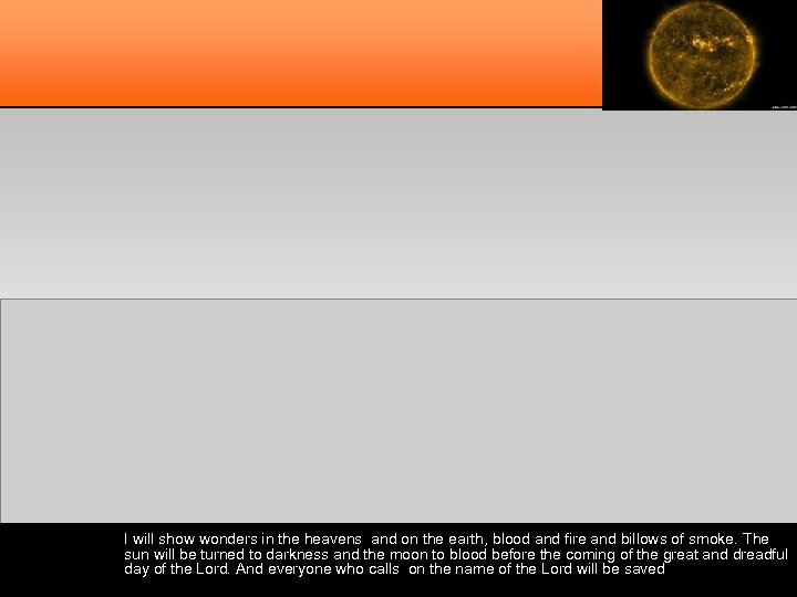 I will show wonders in the heavens and on the earth, blood and fire