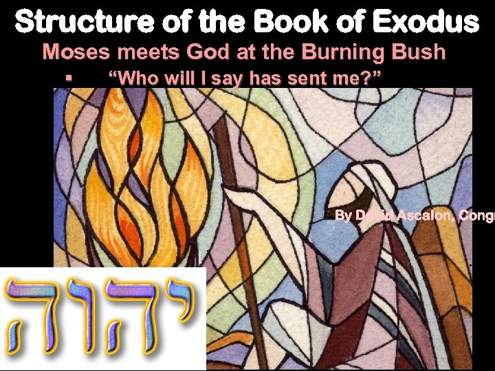 Structure of the Book of Exodus Moses meets God at the Burning Bush §