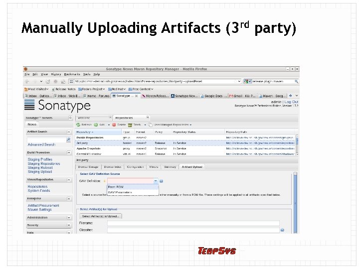 Manually Uploading Artifacts (3 rd party) 