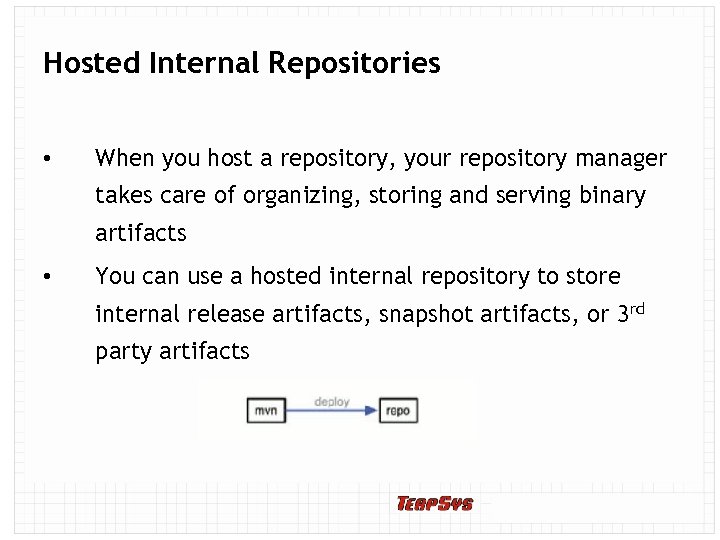 Hosted Internal Repositories • When you host a repository, your repository manager takes care