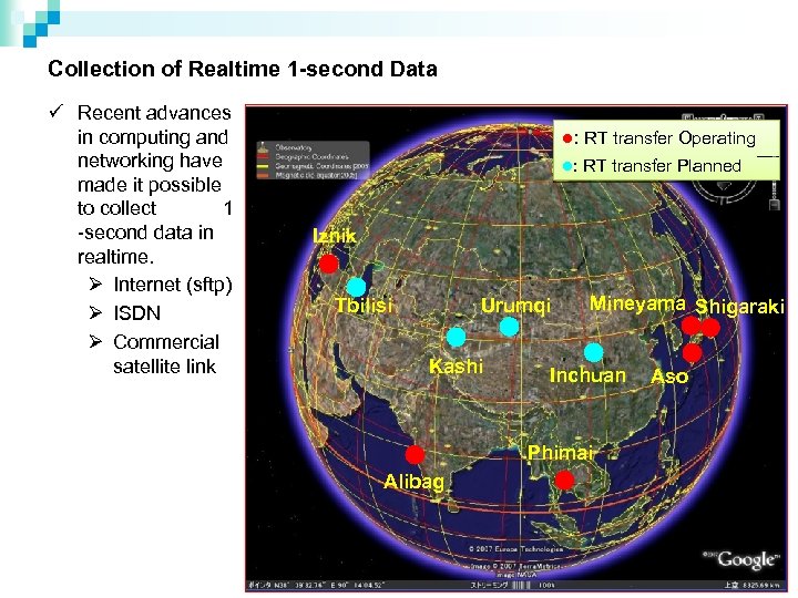 Collection of Realtime 1 -second Data ü Recent advances in computing and networking have