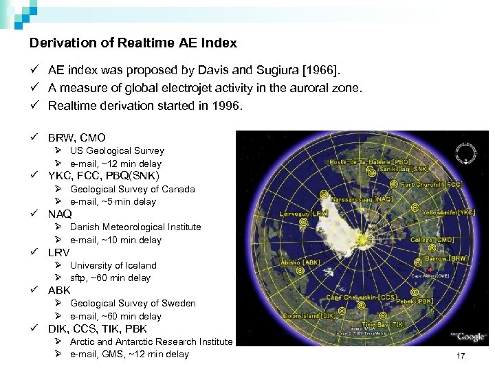 Application Of Realtime Geomagnetic Field Data At World