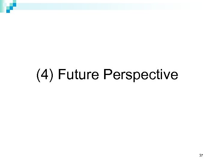 (4) Future Perspective 37 