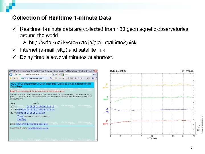 Collection of Realtime 1 -minute Data ü Realtime 1 -minute data are collected from