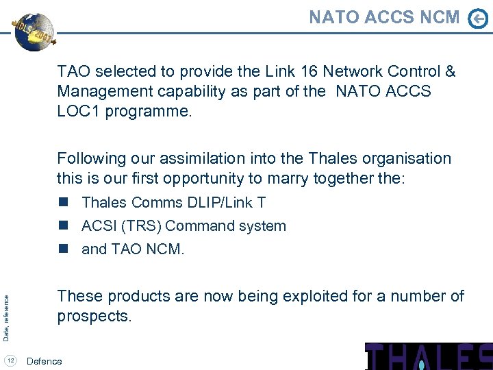 NATO ACCS NCM TAO selected to provide the Link 16 Network Control & Management