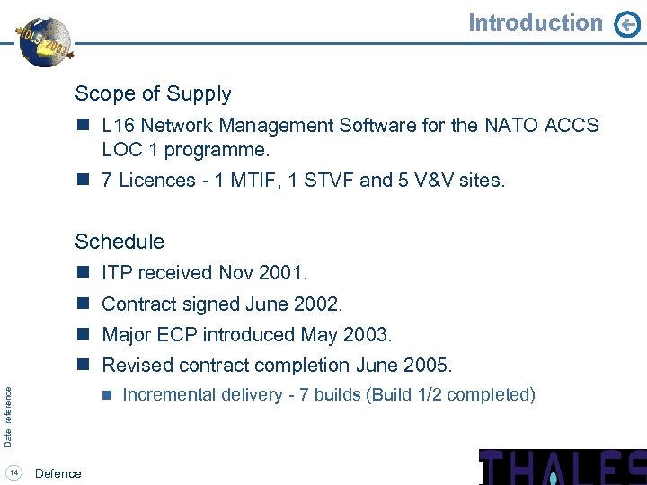 Introduction Scope of Supply n L 16 Network Management Software for the NATO ACCS