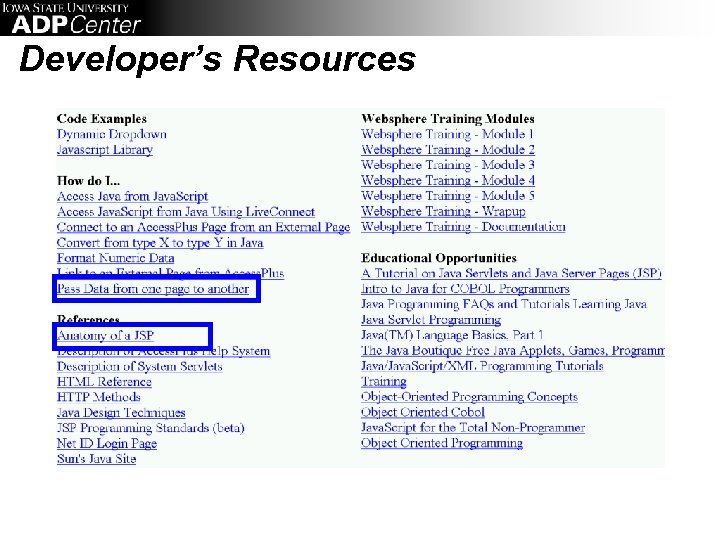 Developer’s Resources 