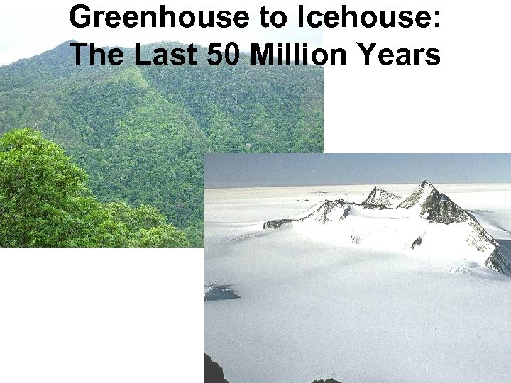 Greenhouse to Icehouse: The Last 50 Million Years 