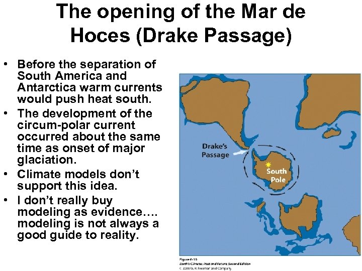 The opening of the Mar de Hoces (Drake Passage) • Before the separation of