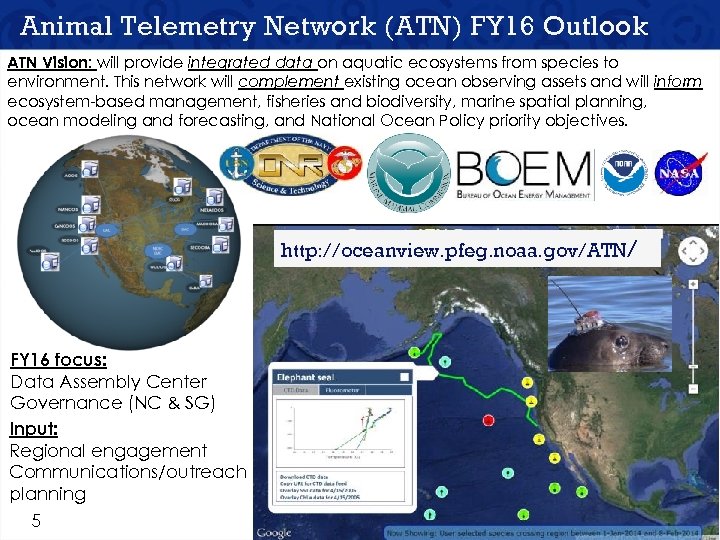 Animal Telemetry Network (ATN) FY 16 Outlook ATN Vision: will provide integrated data on
