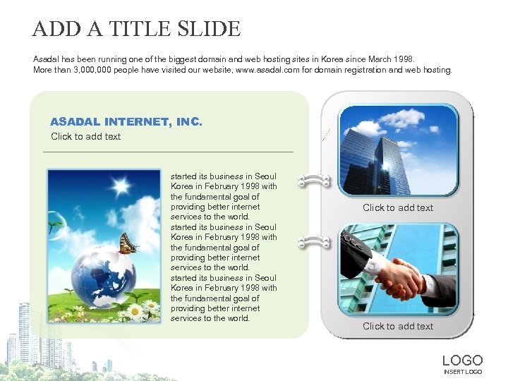 ADD A TITLE SLIDE Asadal has been running one of the biggest domain and