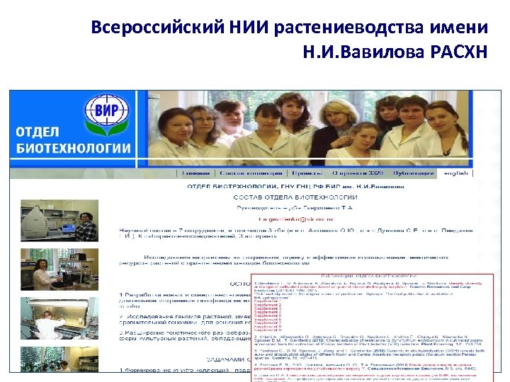 Всероссийский НИИ растениеводства имени Н. И. Вавилова РАСХН 
