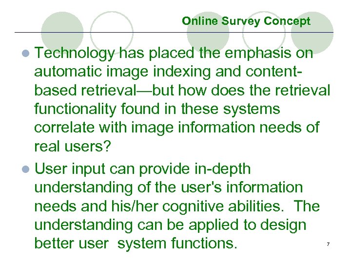 Online Survey Concept l Technology has placed the emphasis on automatic image indexing and