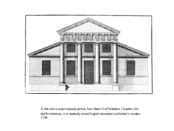 A villa with a superimposed portico, from Book IV of Palladio's I Quattro Libri