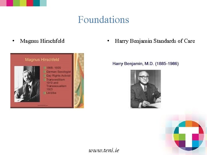 Foundations • Magnus Hirschfeld • Harry Benjamin Standards of Care 