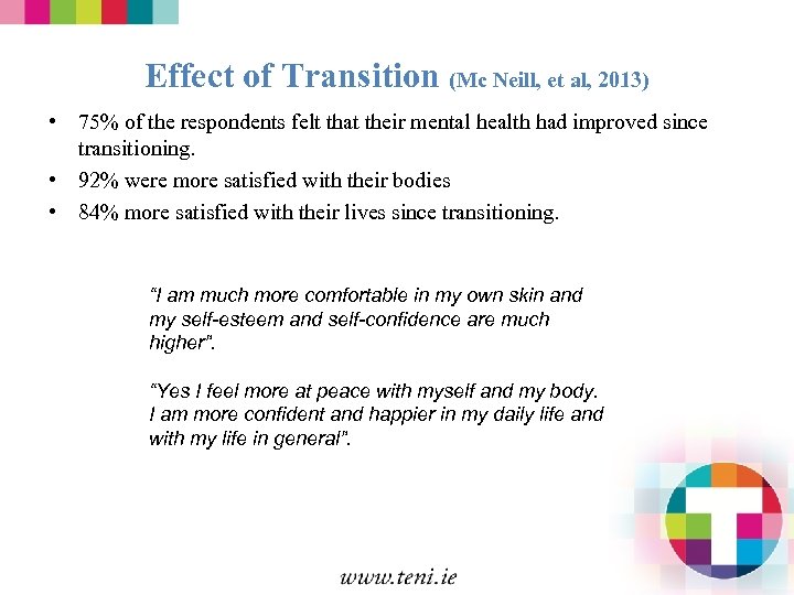 Effect of Transition (Mc Neill, et al, 2013) • 75% of the respondents felt