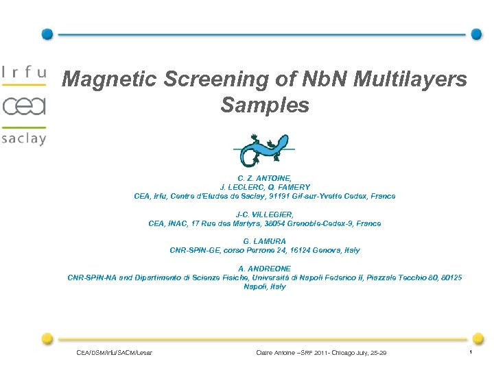 Magnetic Screening of Nb. N Multilayers Samples C. Z. ANTOINE, J. LECLERC, Q. FAMERY