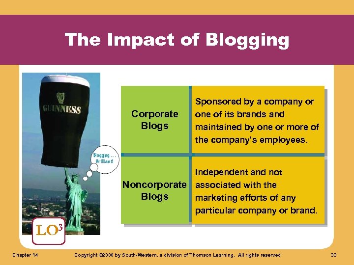 The Impact of Blogging Corporate Blogs Sponsored by a company or one of its