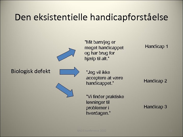 Den eksistentielle handicapforståelse ”Mit barn/jeg er meget handicappet og har brug for hjælp til