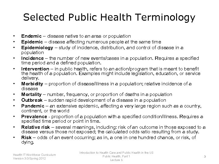 Public health terminology