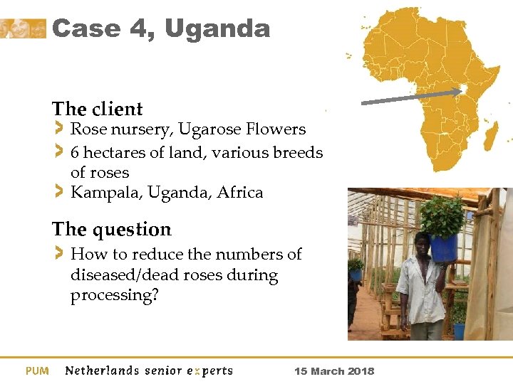 Case 4, Uganda The client Rose nursery, Ugarose Flowers 6 hectares of land, various