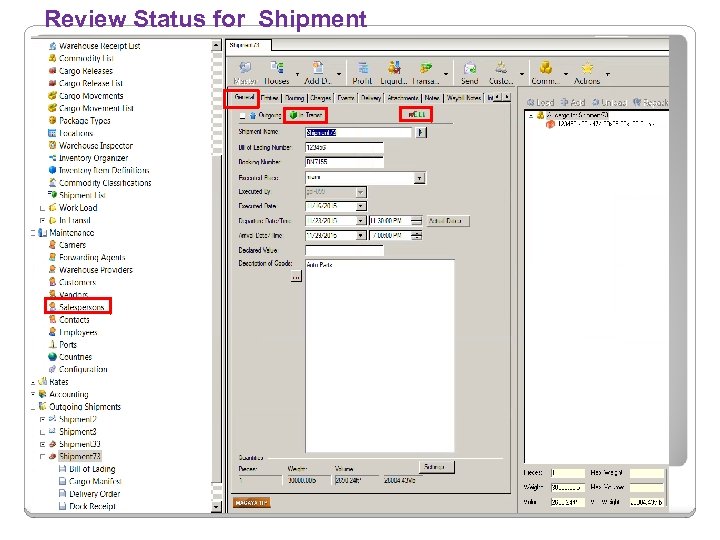 Review Status for Shipment 