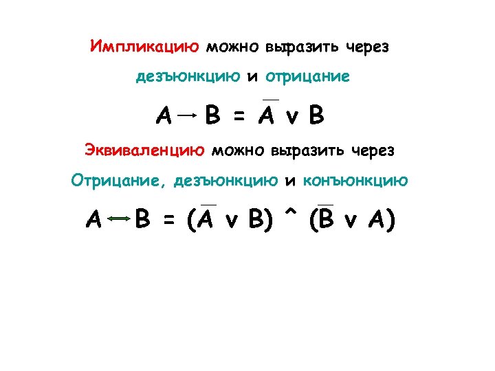 Отрицание импликации. Импликация формула. Выражение импликации через дизъюнкцию и отрицание. Формула раскрытия импликации. Формула импликации в логике.