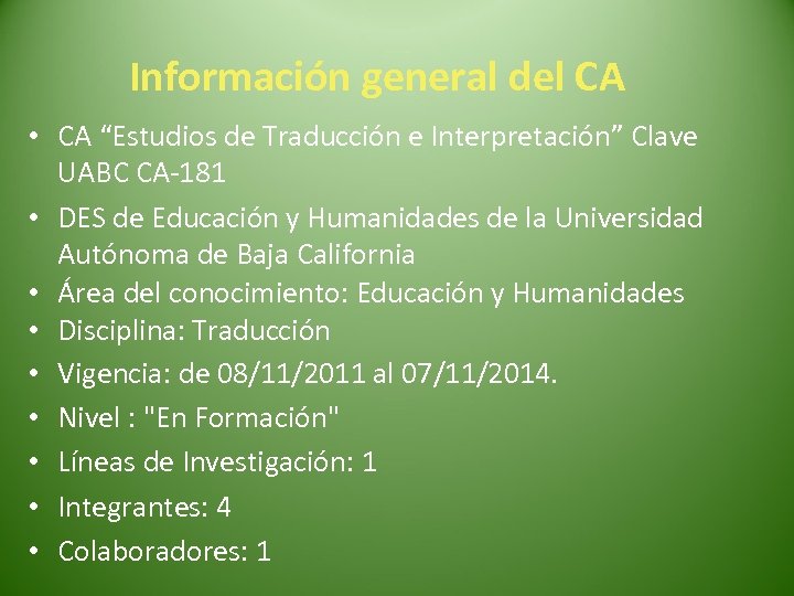 Cuerpo Academico Estudios De Traduccion E Interpretacion Facultad