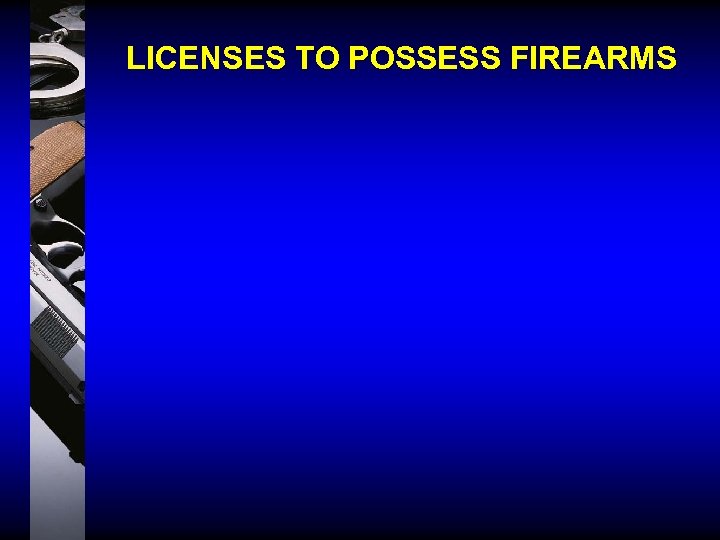 LICENSES TO POSSESS FIREARMS 