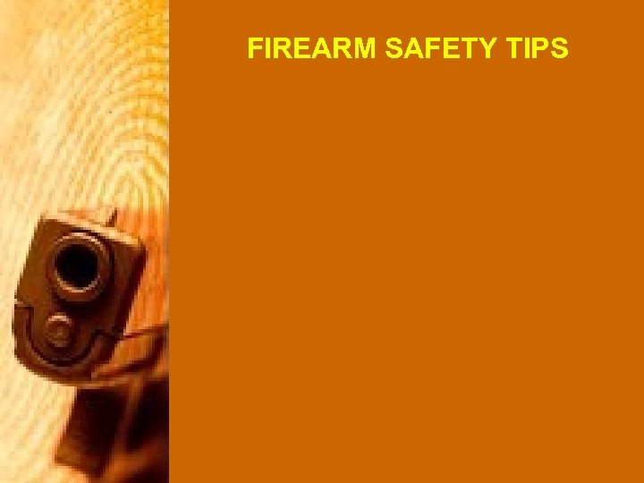 FIREARM SAFETY TIPS 