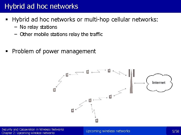 Hybrid ad hoc networks § Hybrid ad hoc networks or multi-hop cellular networks: –