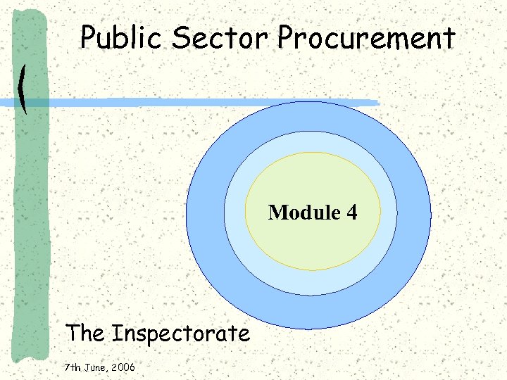 Public Sector Procurement Module 4 The Inspectorate 7 th June, 2006 