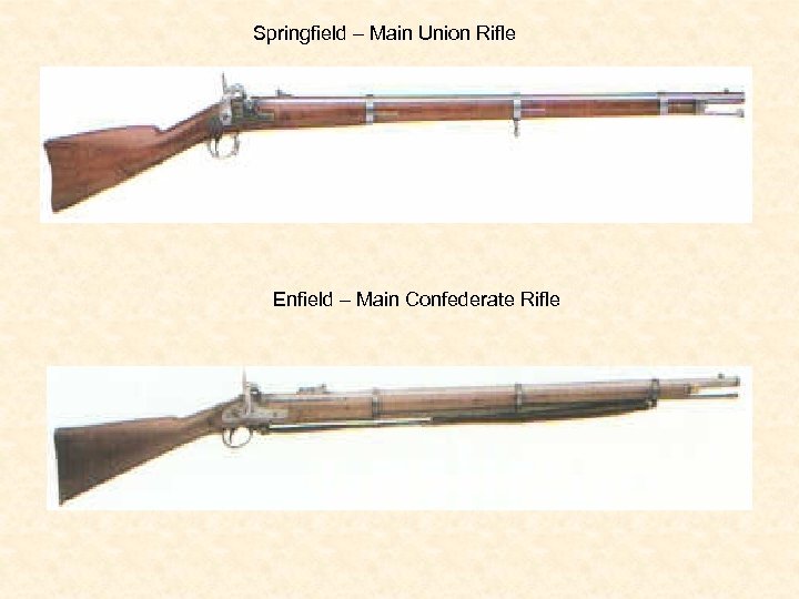 Springfield – Main Union Rifle Enfield – Main Confederate Rifle 