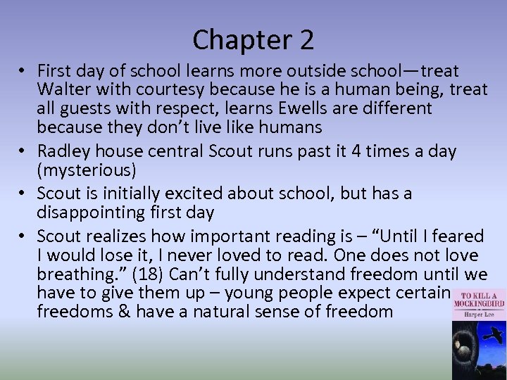 Chapter 2 • First day of school learns more outside school—treat Walter with courtesy