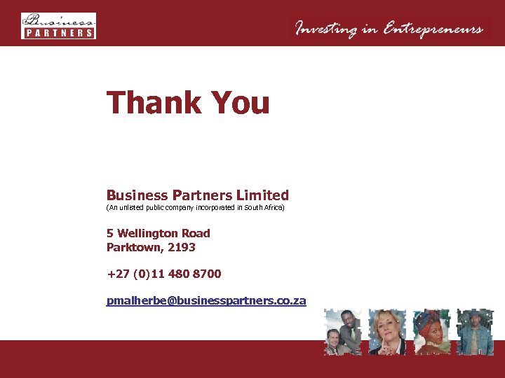 Thank You Business Partners Limited (An unlisted public company incorporated in South Africa) 5