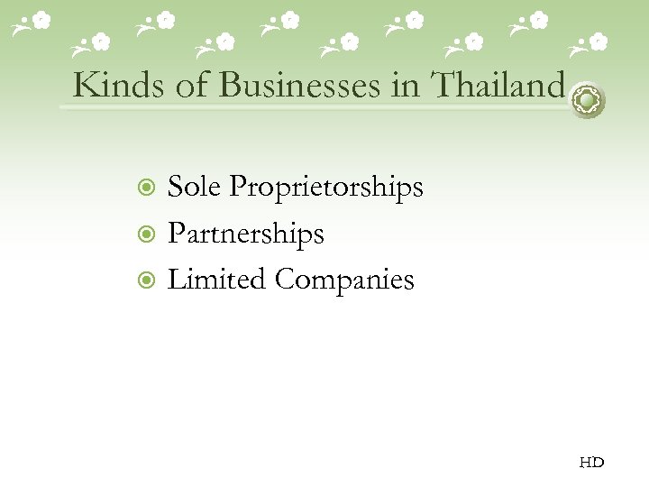 Kinds of Businesses in Thailand Sole Proprietorships Partnerships Limited Companies HD 
