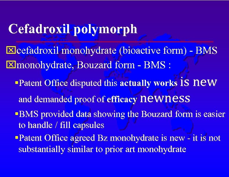 Cefadroxil polymorph cefadroxil monohydrate (bioactive form) - BMS monohydrate, Bouzard form - BMS :