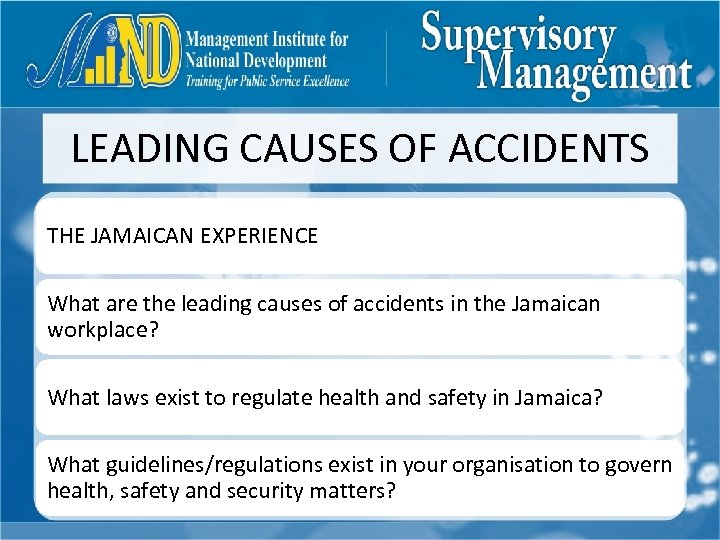 LEADING CAUSES OF ACCIDENTS THE JAMAICAN EXPERIENCE What are the leading causes of accidents