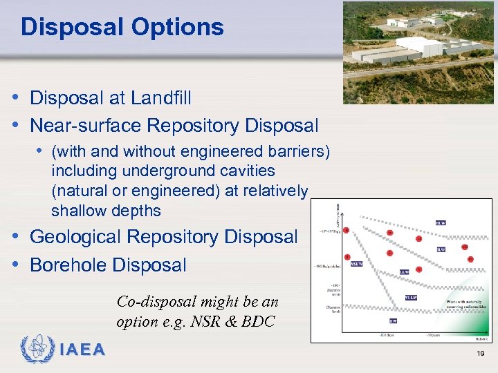 Disposal Options • Disposal at Landfill • Near-surface Repository Disposal • (with and without