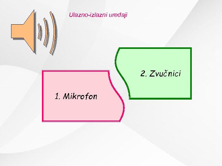 Ulazno-izlazni uređaji 2. Zvučnici 1. Mikrofon 