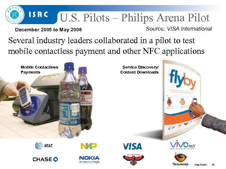 U. S. Pilots – Philips Arena Pilot December 2005 to May 2006 Source: VISA