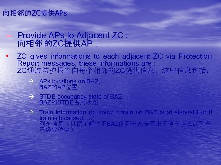 向相邻的ZC提供APs – Provide APs to Adjacent ZC : 向相邻 的ZC提供AP： • ZC gives informations