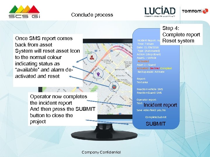 Conclude process Step 4: Complete report Incident Report: number# 1234 system Reset Time: 7: