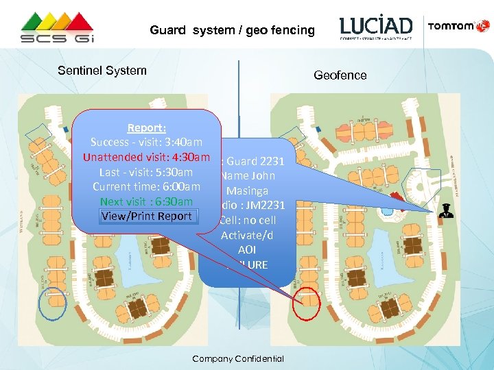 Guard system / geo fencing Sentinel System Geofence Report: Success - visit: 3: 40