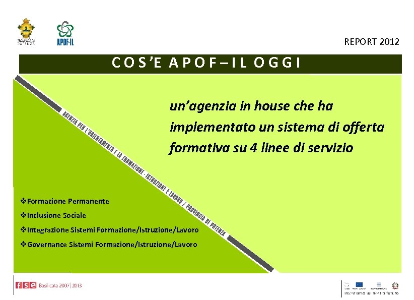 REPORT 2012 C O S ’E A P O F – I L O