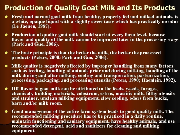 Production of Quality Goat Milk and Its Products l Fresh and normal goat milk