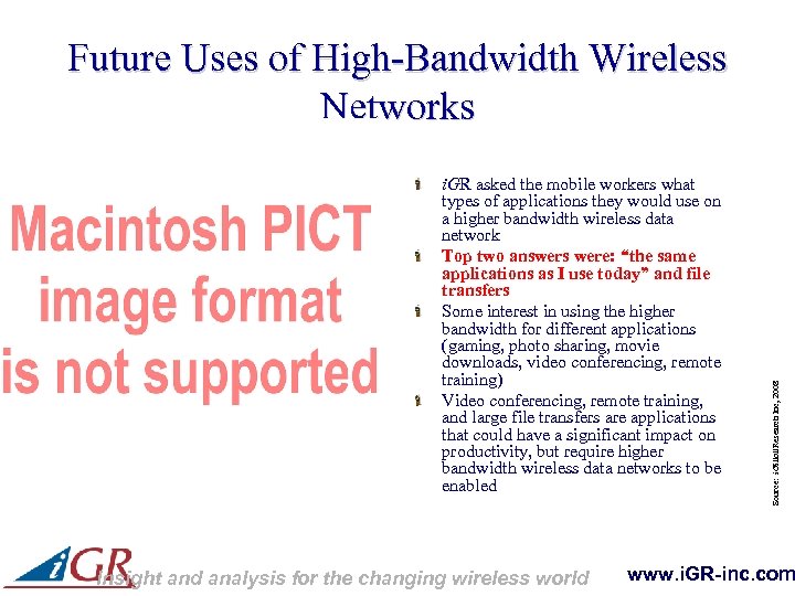 i. GR asked the mobile workers what types of applications they would use on