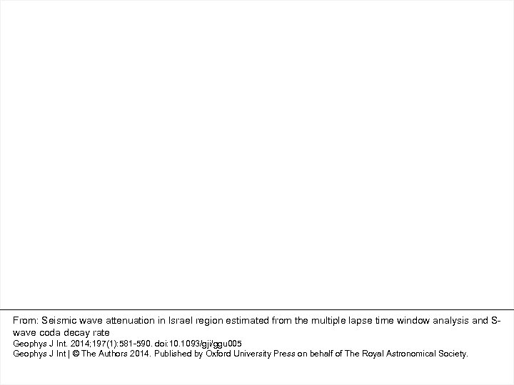 From: Seismic wave attenuation in Israel region estimated from the multiple lapse time window
